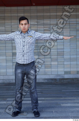 Whole Body Man T poses White Casual Slim Standing Street photo references